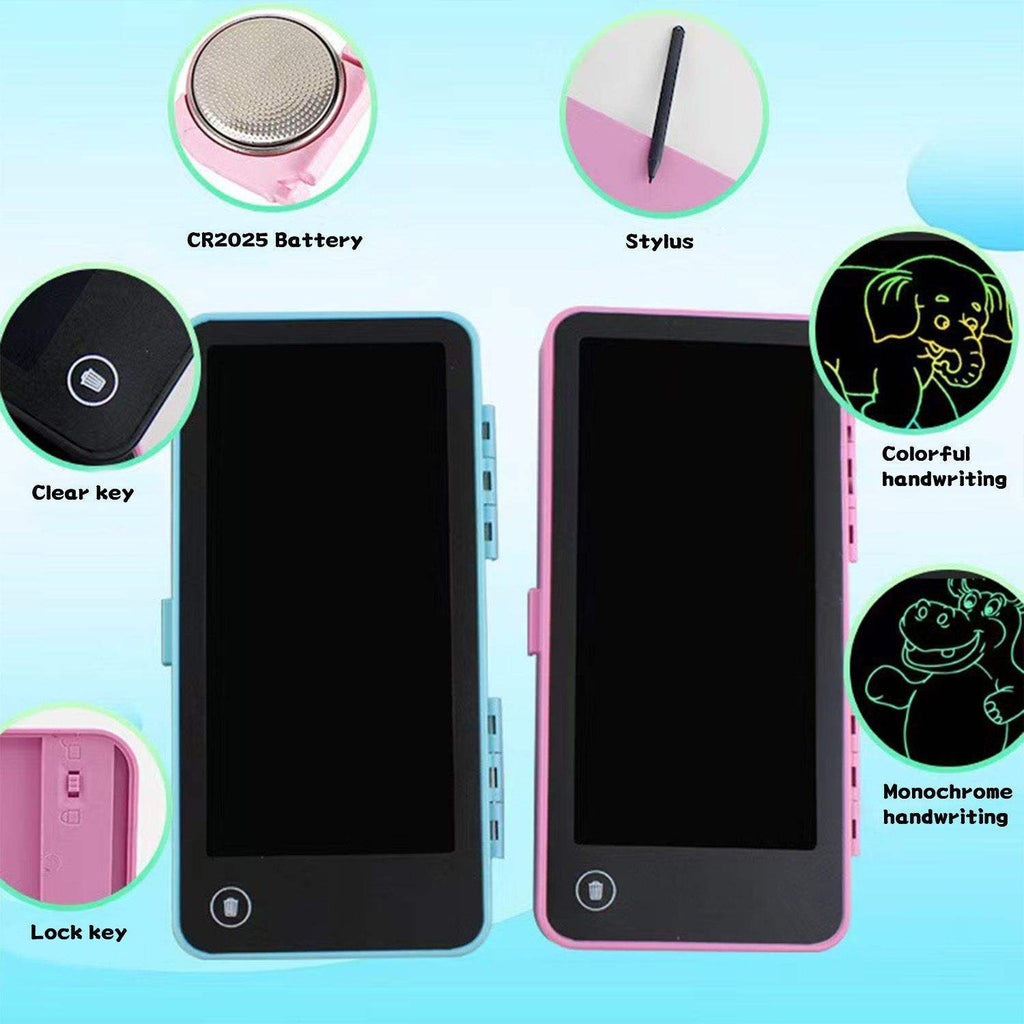 2 in 1 LCD Writing Pad Pencil Box for Kids