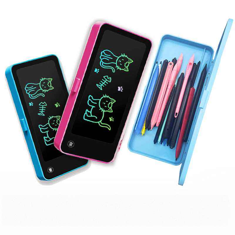 2 in 1 LCD Writing Pad Pencil Box for Kids