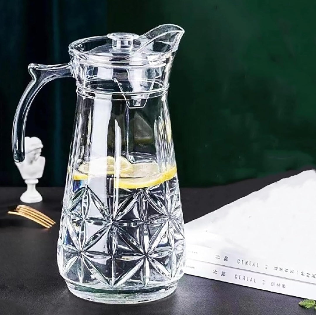 Glass Jugs with Lid for Dining Table - Elegant 1700ML