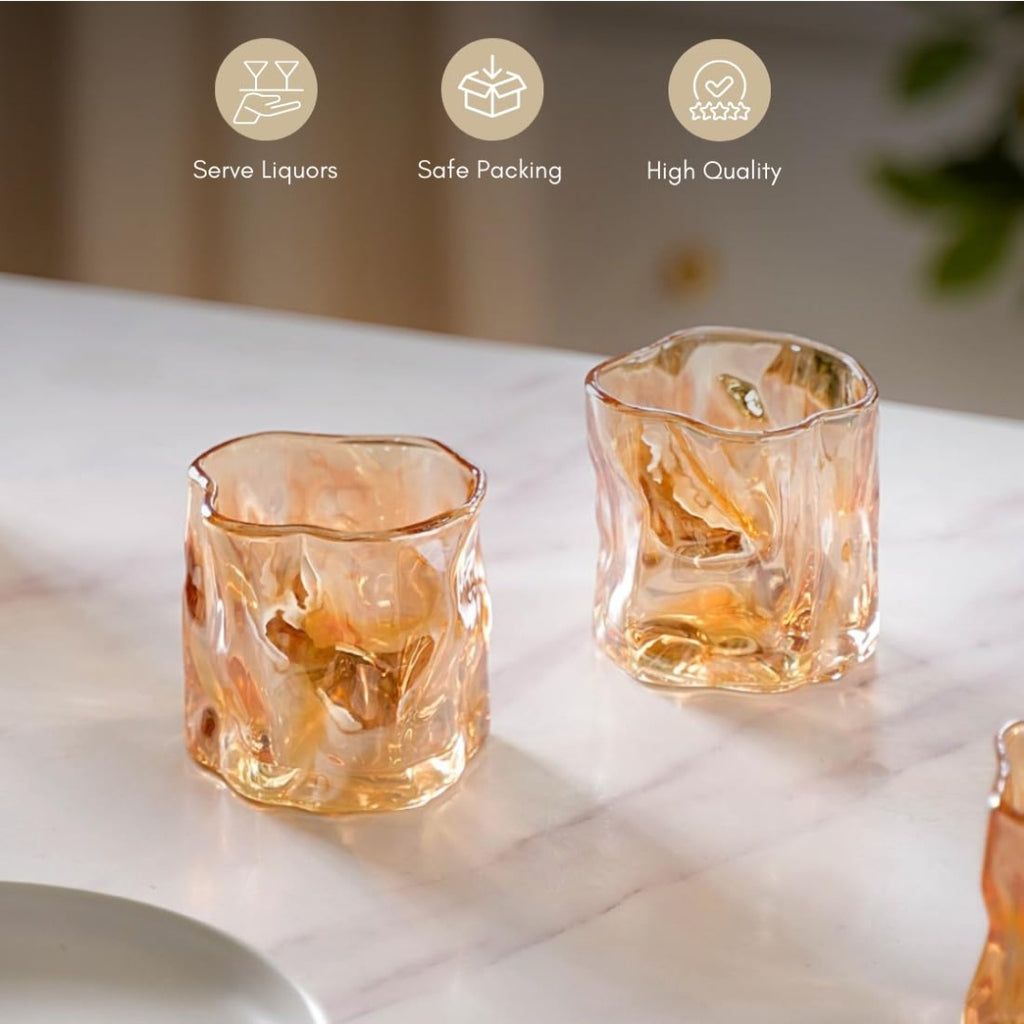 Gold Juice Glass Set Of 6 (200ML)