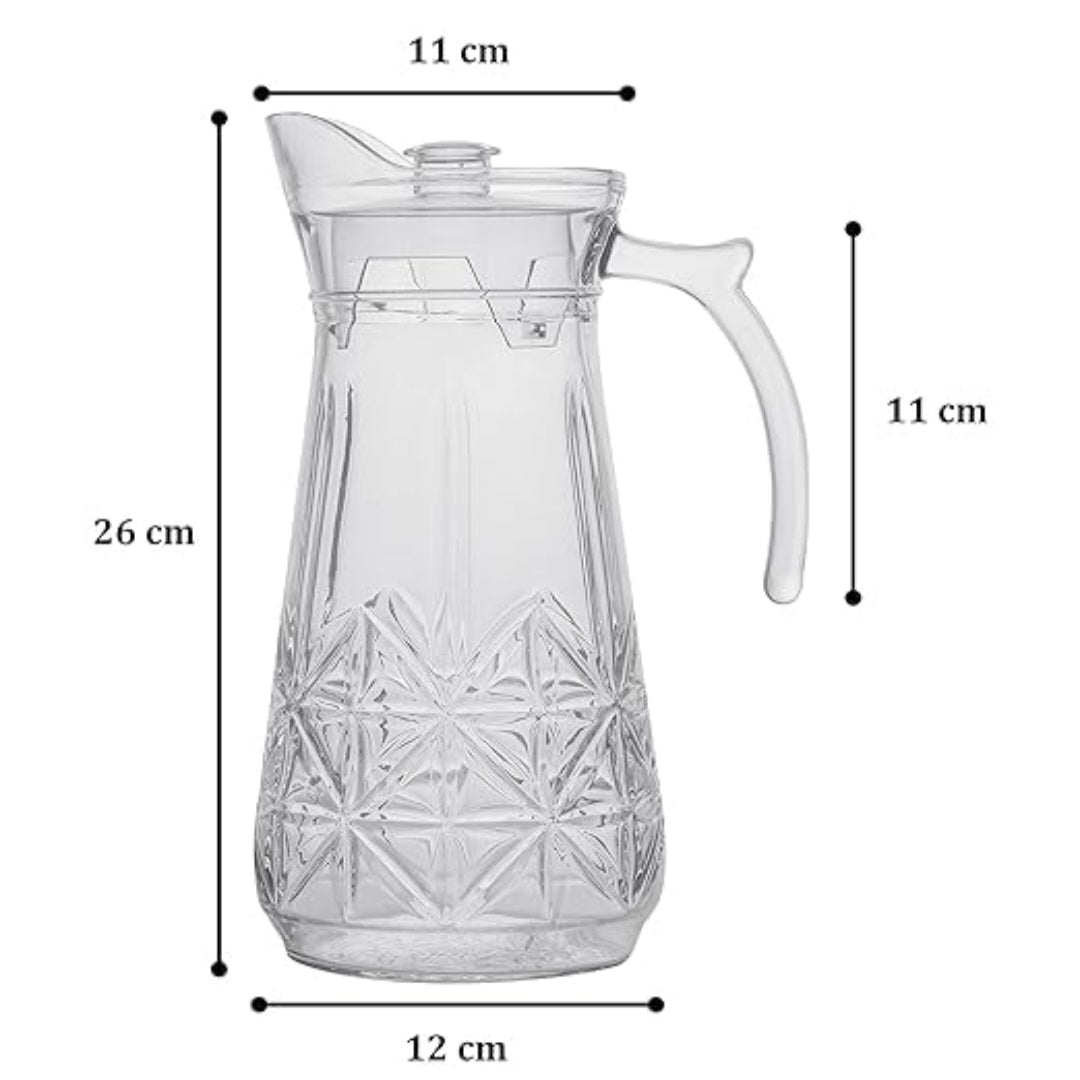 Glass Jugs with Lid for Dining Table - Elegant 1700ML