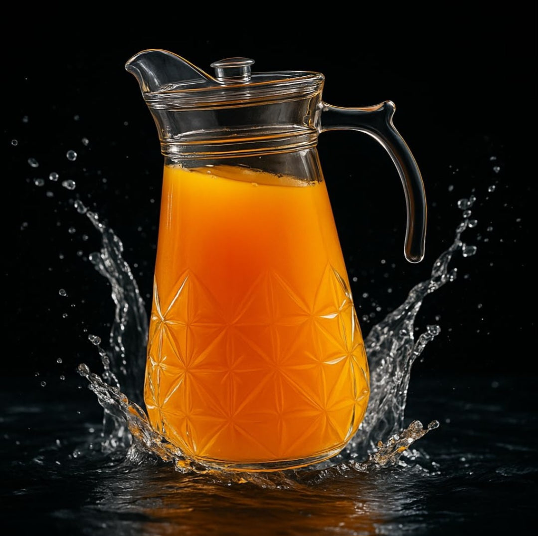 Glass Jugs with Lid for Dining Table - Elegant 1700ML
