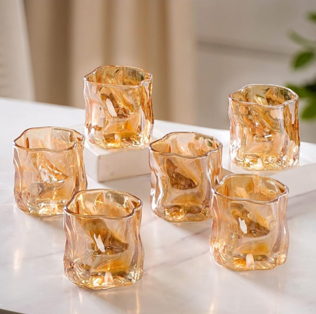 Gold Juice Glass Set Of 6 (200ML)